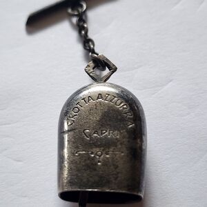 Silver Italy Capri Bell Pendant San Michele Good Luck WW2 Jewelry